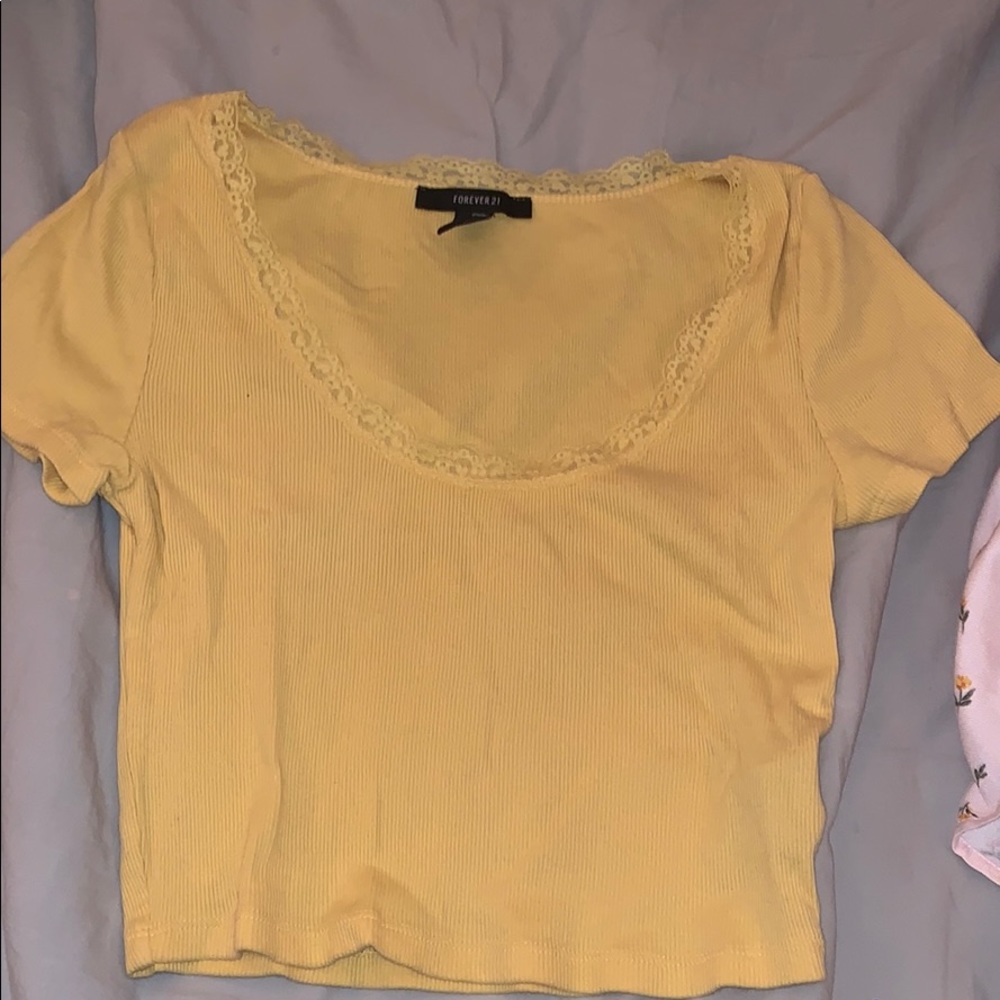 yellow crop top
